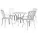 Ensemble à manger de jardin 5 pcs blanc aluminium coulé - Photo n°1