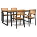 Ensemble à manger de jardin 5 pcs bois d'acacia massif et métal - Photo n°1