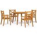 Ensemble à manger de jardin 5 pcs Bois d'acacia solide - Photo n°1
