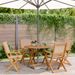 Ensemble à manger de jardin 5 pcs taupe tissu et bois massif - Photo n°1