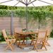 Ensemble à manger de jardin 5 pcs taupe tissu et bois massif - Photo n°1
