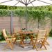 Ensemble à manger de jardin 5pcs beige polypropylène et bois - Photo n°1