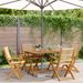 Ensemble à manger de jardin 5pcs beige polypropylène et bois - Photo n°1