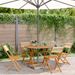 Ensemble à manger de jardin 5pcs beige polypropylène et bois - Photo n°1