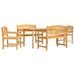 Ensemble à manger de jardin 5pcs Bois de teck massif - Photo n°1