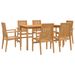 Ensemble à manger de jardin 7 pcs Bois de teck solide - Photo n°1