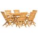 Ensemble à manger de jardin 7 pcs Bois de teck solide - Photo n°1