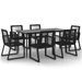 Ensemble à manger de jardin 7 pcs Noir Rotin PVC - Photo n°1