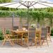 Ensemble à Manger de jardin 7pcs gris polypropylène bois massif - Photo n°1