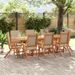 Ensemble à manger de jardin 9pcs bois d'acacia solide textilène - Photo n°1
