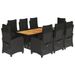 Ensemble à manger de jardin 9pcs coussins noir résine tressée - Photo n°1