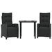 Ensemble à manger de jardin avec coussins 3 pcs Noir - Photo n°1