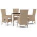 Ensemble à manger de jardin avec coussins 5pcs Beige poly rotin - Photo n°1