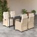 Ensemble à manger de jardin avec coussins 5pcs Beige poly rotin - Photo n°1