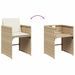 Ensemble à manger de jardin avec coussins 5pcs Beige poly rotin - Photo n°6