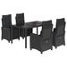 Ensemble à manger de jardin coussins 5pcs Noir Résine tressée - Photo n°1