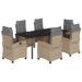 Ensemble à manger de jardin coussins 7 pcs mélange beige rotin - Photo n°1