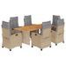 Ensemble à manger de jardin coussins 7 pcs mélange beige rotin - Photo n°1