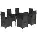 Ensemble à manger de jardin coussins 7pcs Noir Résine tressée - Photo n°1
