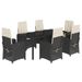 Ensemble à manger de jardin coussins 7pcs Noir Résine tressée - Photo n°1
