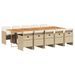 Ensemble à manger de jardin et coussins 11 pcs beige poly rotin - Photo n°1