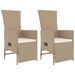 Ensemble à manger de jardin et coussins 3 pcs Beige poly rotin - Photo n°4