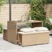 Ensemble à manger de jardin et coussins 3 pcs Beige poly rotin - Photo n°1