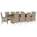 Ensemble à manger de jardin et coussins 7 pcs beige poly rotin - Photo n°1