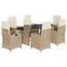 Ensemble à manger de jardin et coussins 7 pcs beige poly rotin - Photo n°1