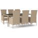 Ensemble à manger de jardin et coussins 7 pcs beige poly rotin - Photo n°1