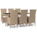 Ensemble à manger de jardin et coussins 7 pcs beige poly rotin - Photo n°2