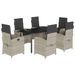 Ensemble à manger de jardin et coussins 7 pcs gris clair rotin - Photo n°1
