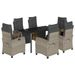 Ensemble à manger de jardin et coussins 7 pcs gris clair rotin - Photo n°1