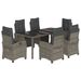 Ensemble à manger de jardin et coussins 7 pcs gris rotin - Photo n°1