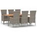 Ensemble à manger de jardin et coussins 7 pcs gris rotin - Photo n°1