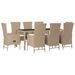 Ensemble à manger de jardin et coussins 9 pcs beige Poly rotin - Photo n°3