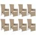 Ensemble à manger de jardin et coussins 9 pcs beige Poly rotin - Photo n°4