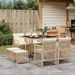 Ensemble à manger de jardin et coussins 9 pcs beige Poly rotin - Photo n°1