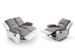 Ensemble canapé relaxation électrique 2 places et 1 fauteuil simili cuir blanc et microfibre gris Confort - Photo n°2