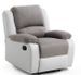 Ensemble canapé relaxation électrique 2 places et 1 fauteuil simili cuir blanc et microfibre gris Confort - Photo n°7
