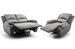 Ensemble canapé relaxation électrique 2 places et 1 fauteuil simili cuir noir et microfibre gris Confort - Photo n°10