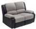 Ensemble canapé relaxation manuel 2 places et 1 fauteuil simili cuir noir et microfibre gris Confort - Photo n°4