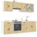 Ensemble d'armoires de cuisine 8 pcs Kalmar bois d'ingénierie - Photo n°1