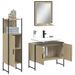 Ensemble d'armoires de salle de bain 3 pcs chêne sonoma - Photo n°4