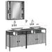 Ensemble d'armoires de salle de bain 3 pcs sonoma gris - Photo n°1