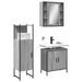 Ensemble d'armoires de salle de bain 3 pcs sonoma gris - Photo n°1