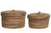 Ensemble de 2 paniers de rangement DESIO avec couvercle – Jute naturel - Photo n°1