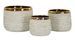 Ensemble de 3 cache-pots cylindriques intérieur doré design MELY - Photo n°1