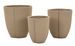 Ensemble de 3 cache-pots d'extérieur pérou - dimensions : ø 43 x 47 cm - 36 x 41,5 cm - 30,5 x 34,5 cm

(trou : ø 27, 33 et 39 cm) - Photo n°1