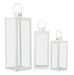 Ensemble de 3 lanternes blanches, dimensions : 22 x 22 x 66 cm, 18 x 18 x 49,5 cm, 14 x 14 x 39 cm - Photo n°1